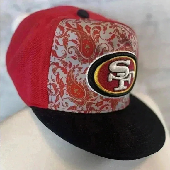 SAN FRANCISCO 49ERS New Era Niners NFL Red  Gray Paisley Snapback Hat Cap Custom - Picture 2 of 13